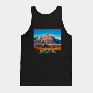 Wyoming State Outline (Grand Teton National Park) Tank Top